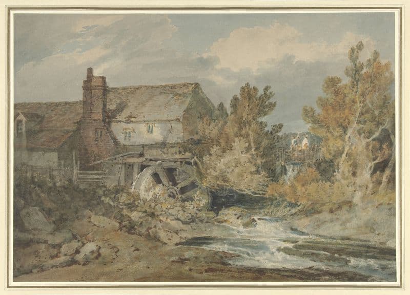 Watermill near a Flowing Brook (1795 - 1797) as a canvas print