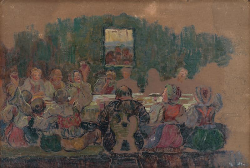 Wedding Feast – Study for the Painting as a canvas print