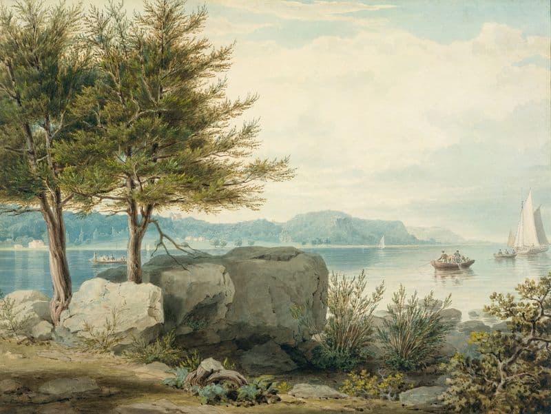 Weehawken from Turtle Grove (ca. 1830) as a canvas print
