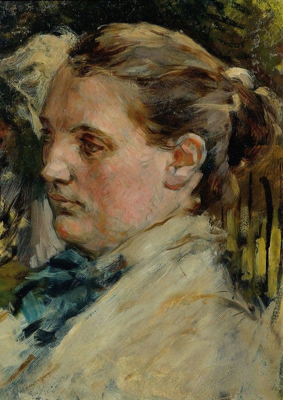 Weiblicher Studienkopf as a canvas print