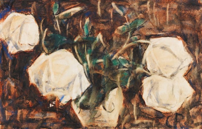 Weiße Rosen as a canvas print