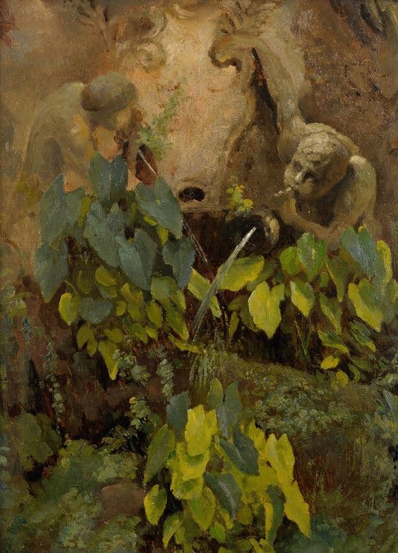 Well with Fauns (between 1851 and 1854) as a canvas print