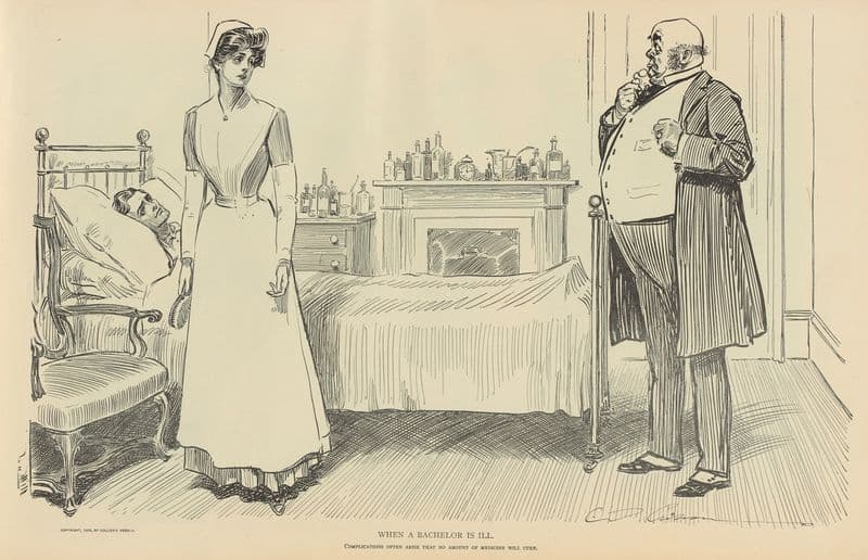 When a bachelor is ill (1900-1905) as a canvas print