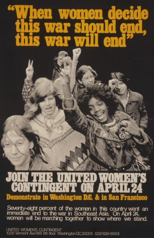 When women decide this war should end, this war will end Join the United Women’s Contingent on April 24. as a canvas print