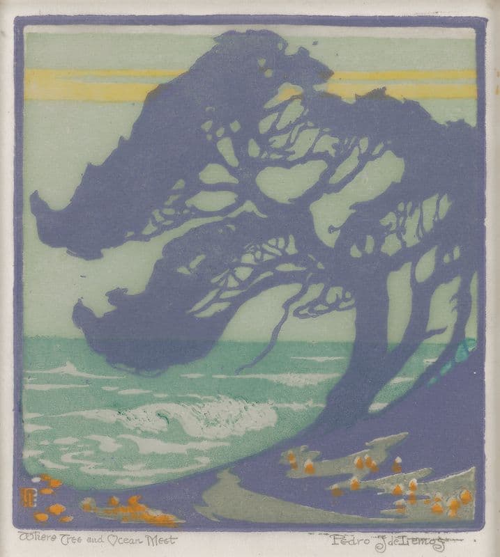Where Tree and Ocean Meet (c. 1920s–30s) as a canvas print