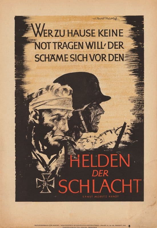 Who Does Not Bear The Need At Home Should Be Ashamed In Front Of The Heroes Of The Battle — Ernst Moritz Arndt as a canvas print