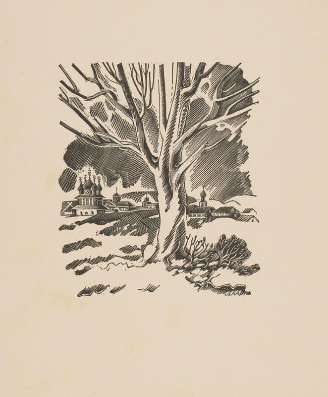 Widok Kireńska, ilustracja do książki ‘Józef Piłsudski na Syberii’ Mieczysława Bohdana Lepeckiego as a canvas print