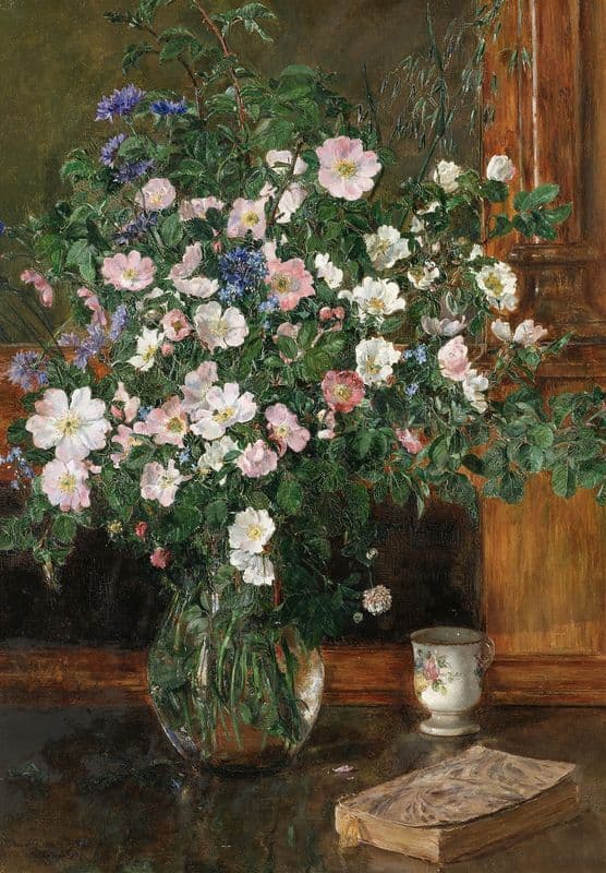 Wild Briar Roses as a canvas print