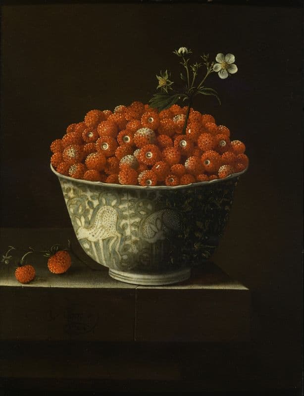 Wild Strawberries in a Wan Li Bowl as a canvas print