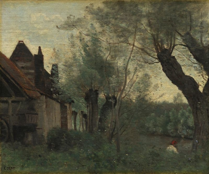 Willows and Farmhouse at Sainte-Catherine-lès-Arras as a canvas print