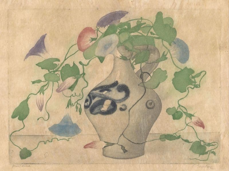 Winde in een kan van aardewerk as a canvas print