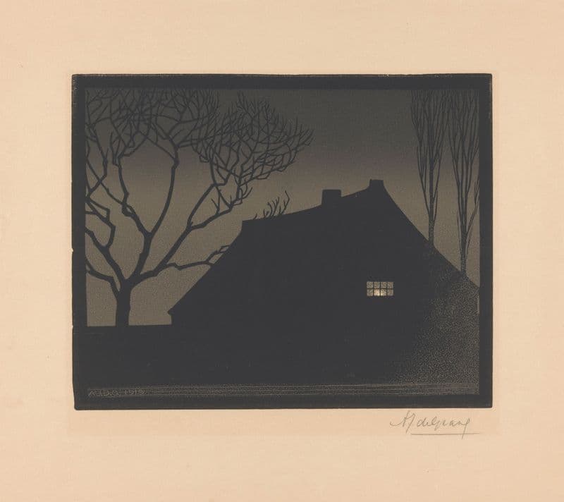 Winter evening as a canvas print