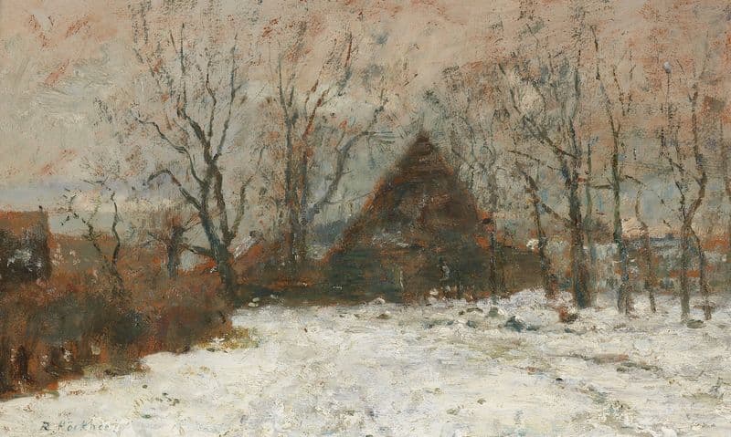 Winterlandschaft mit Gehöft as a canvas print