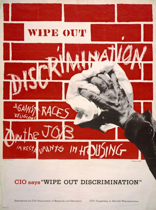 Wipe out discrimination. CIO says ‘Wipe out discrimination’ as a canvas print