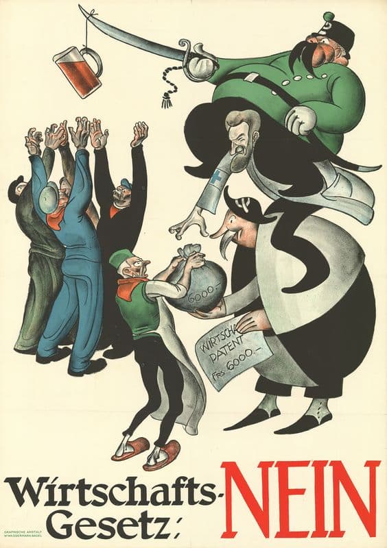 Wirtschaftsgesetz; Nein (circa 1926) as a canvas print