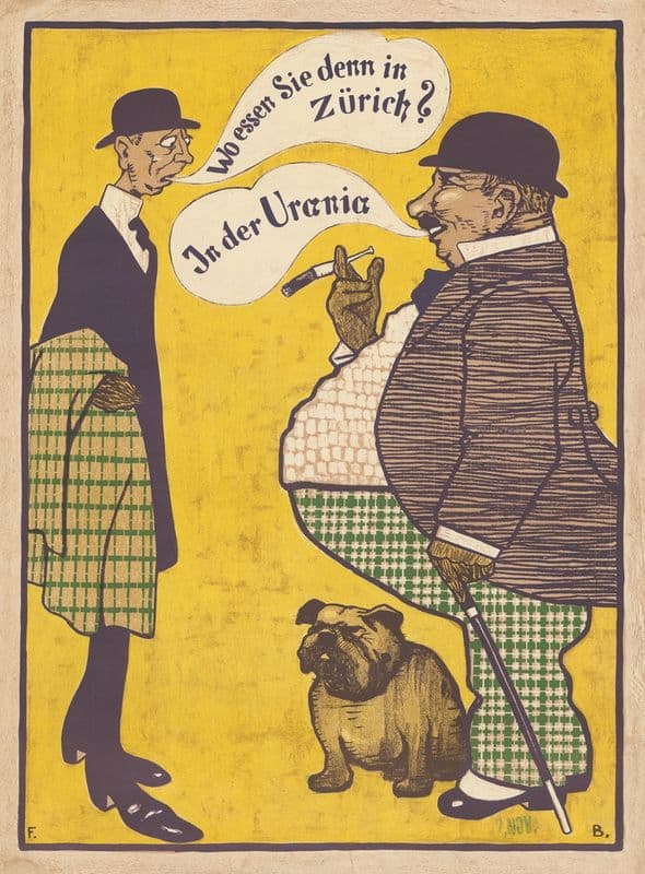 Wo essen Sie denn in Zürich; In der Urania (ca. 1900 - 1914) as a canvas print