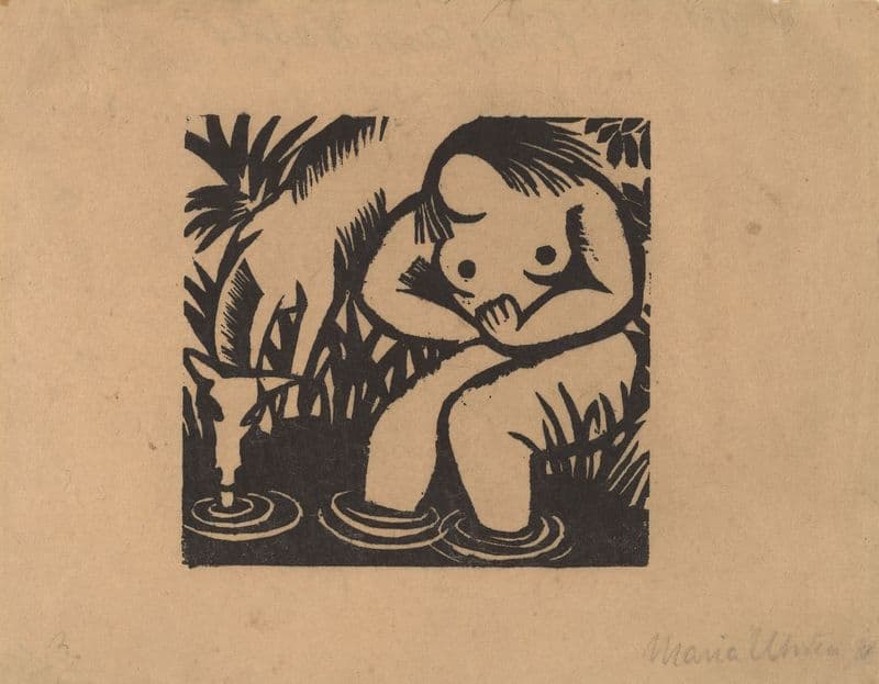 Woman at the Water as a canvas print