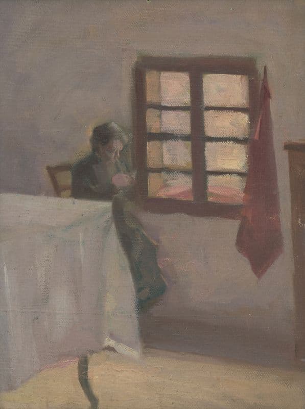 Woman by a Window as a canvas print