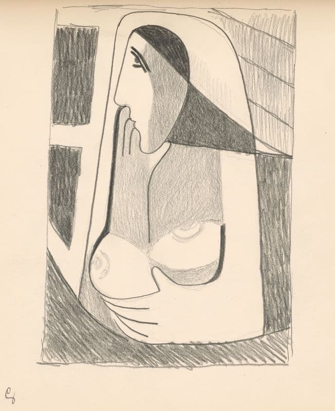 Woman by the window as a canvas print