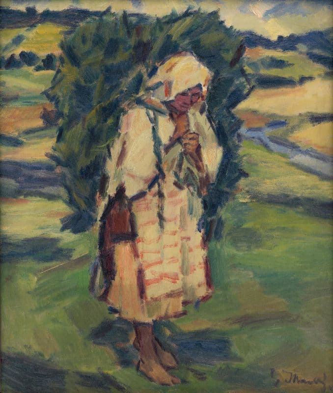 Woman Carrying a Sack (1936–1938) as a canvas print