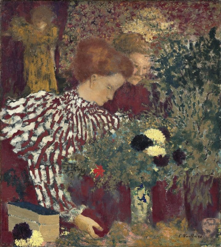 Woman in a Striped Dress as a canvas print