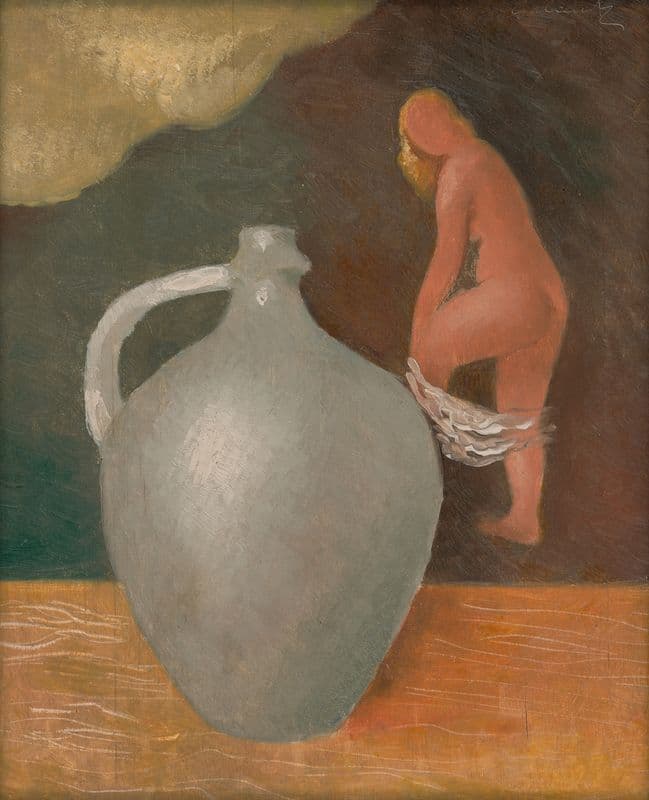 Woman with Jar as a canvas print
