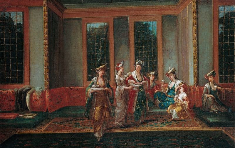 Women Drinking Coffee as a canvas print