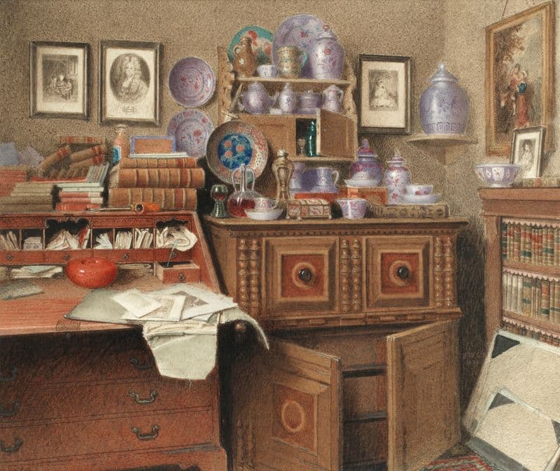 Worthless old knicknacks and silly old books as a canvas print