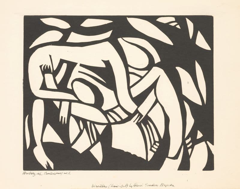 Wrestlers (ca. 1914) as a canvas print