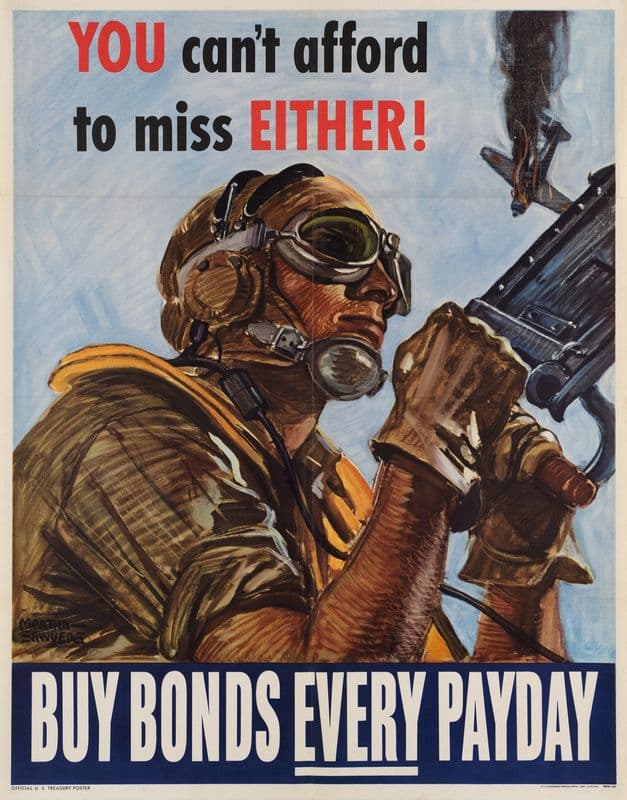 You can’t afford to miss either! Buy war bonds every payday as a canvas print