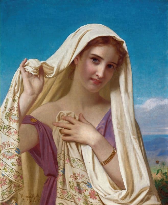 Young Girl In A Veil as a canvas print