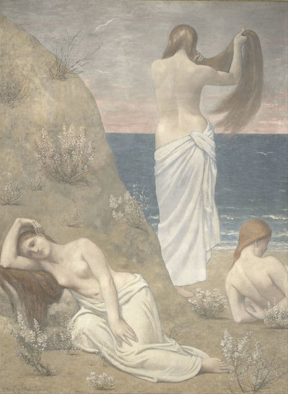Young Girls by the Seaside as a canvas print