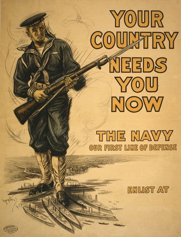 Your country needs you now – The Navy, our first line of defense as a canvas print