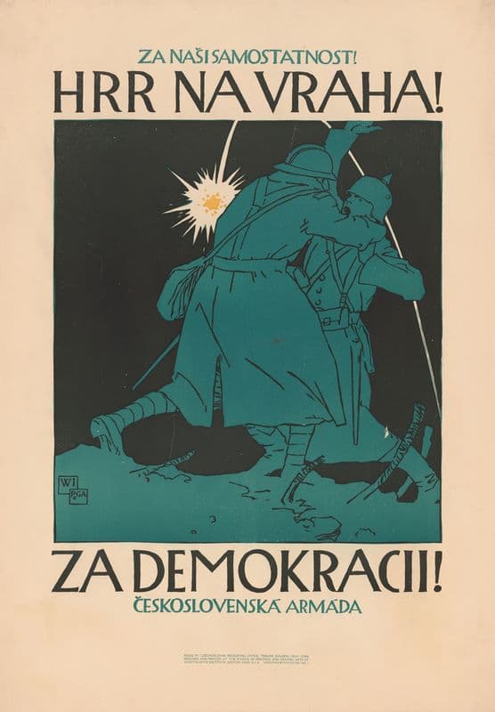 Za nasi samostatnost! Hrr na vraha! Za demokracii! Československá armáda as a canvas print