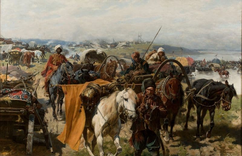 Zaporozhian camp (circa 1880) as a canvas print
