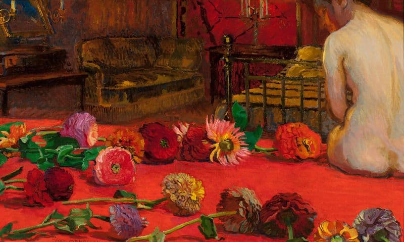 Zinnias as a canvas print