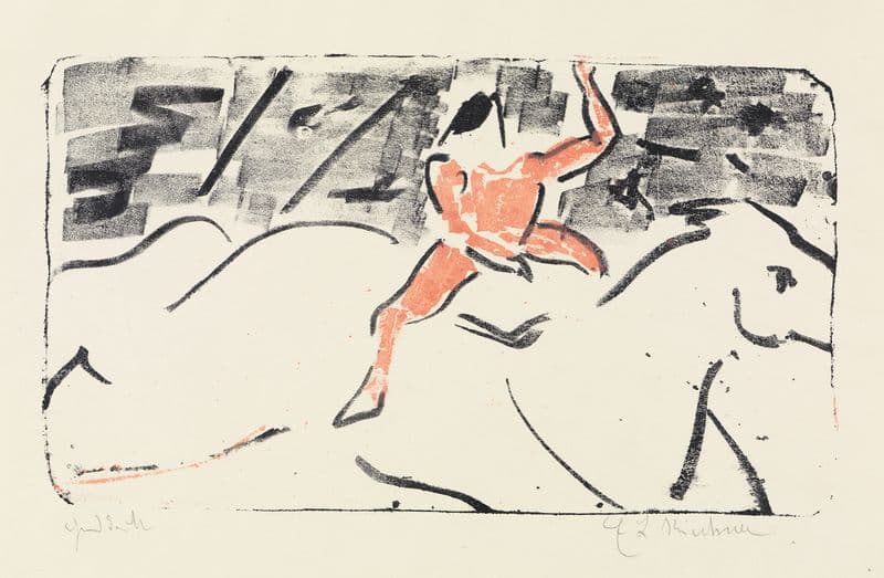 Zirkusreiter auf Schimmel (Jockeyreiter) as a canvas print