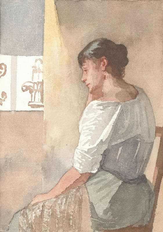 Zittend meisje, profiel naar links (1836 - 1896) as a canvas print