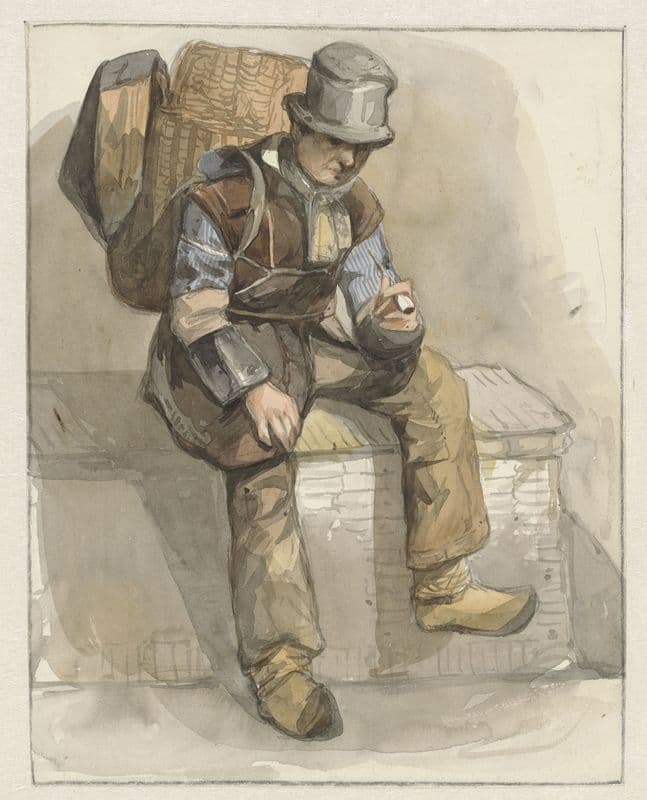 Zittende marskramer (1834 - 1862) as a canvas print
