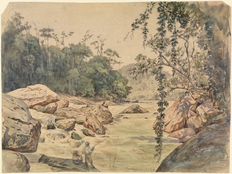 Zwei Angler am Parahybafluss as a canvas print