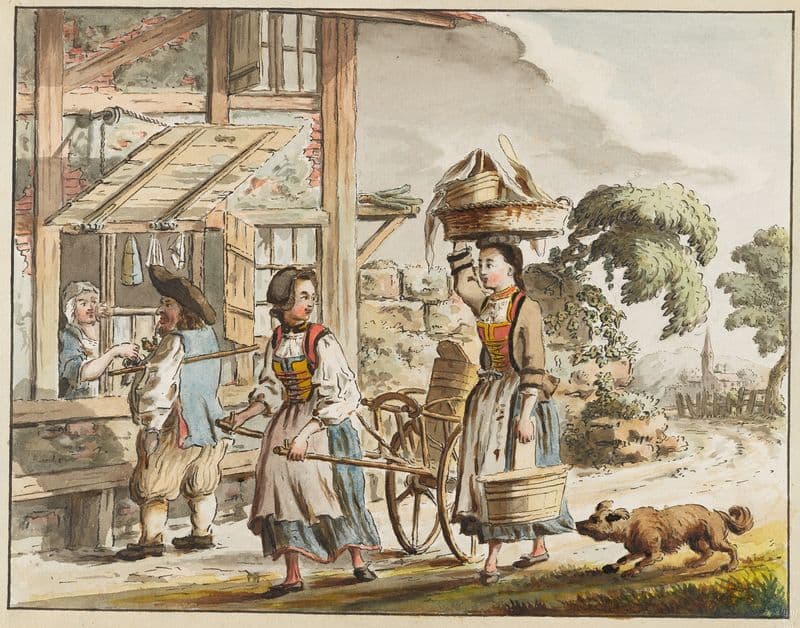 Zwei Berner Milchmädchen as a canvas print