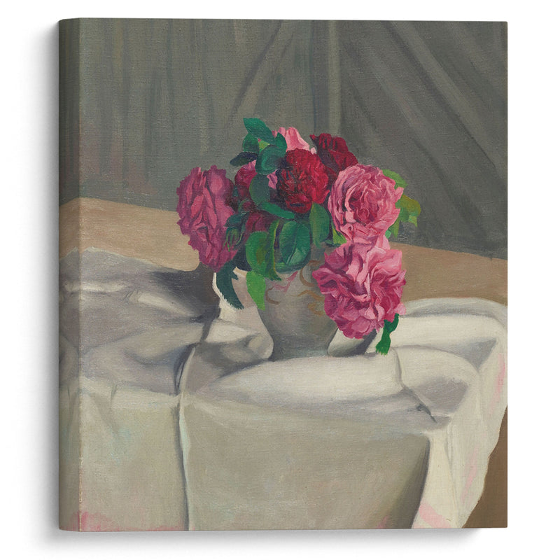 Roses dans un sucrier blanc (1910) - Félix Vallotton - Canvas Print