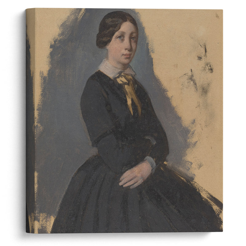 Young Woman In Black (1861-1865) - Edgar Degas - Canvas Print