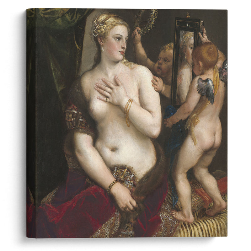 Venus With a Mirror (C. 1555) - Titian - Canvas Print