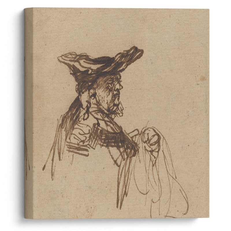 Bust of an Elderly Man in a Flat Cap (1635-1637) - Rembrandt van Rijn - Canvas Print