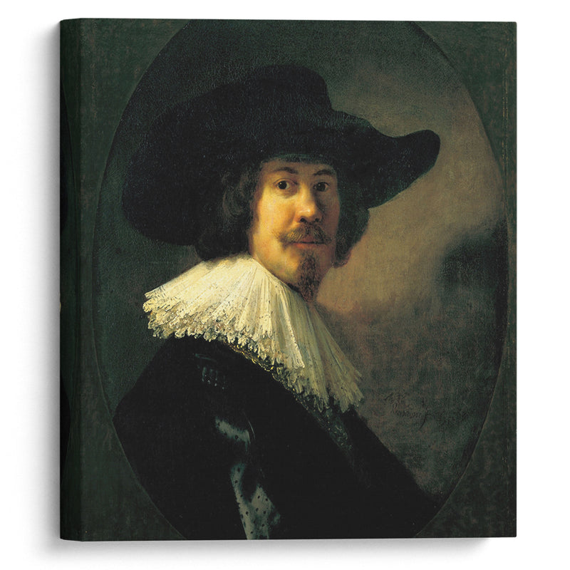 Portrait of a Man in a Broad-Brimmed Hat (1635) - Rembrandt van Rijn - Canvas Print