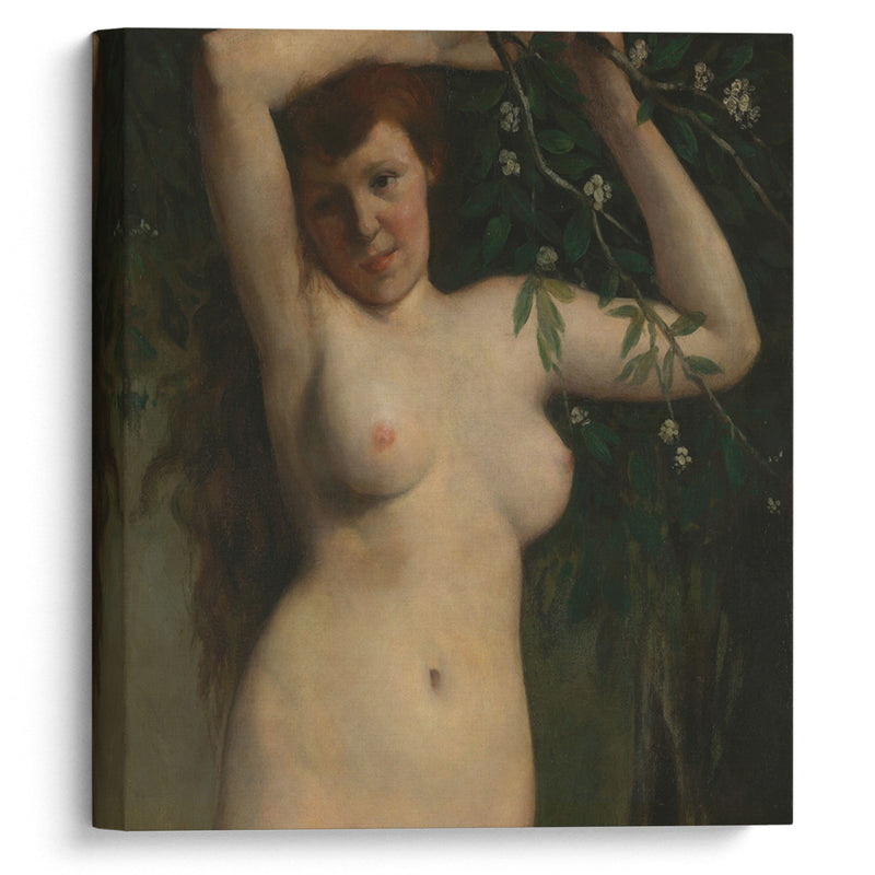 Nude with Flowering Branch (1863) - Gustave Courbet - Canvas Print