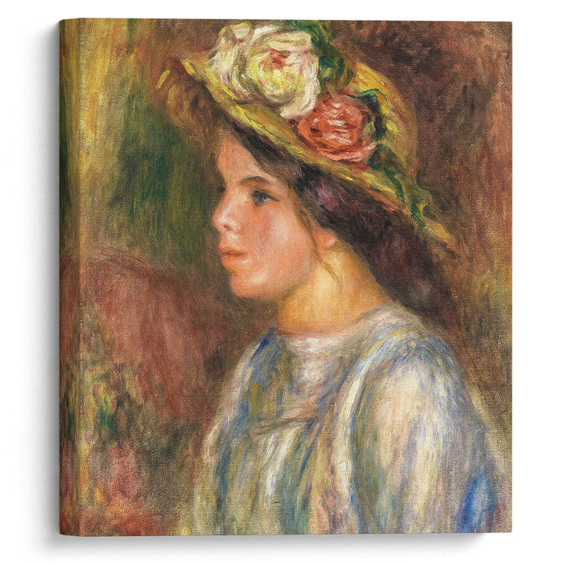 Buste De Femme, Chapeau De Paille Garni (circa 1914) - Pierre-Auguste Renoir - Canvas Print