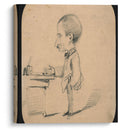 Caricature of a Man Standing by Desk (1855) - Claude Monet - Canvas Print