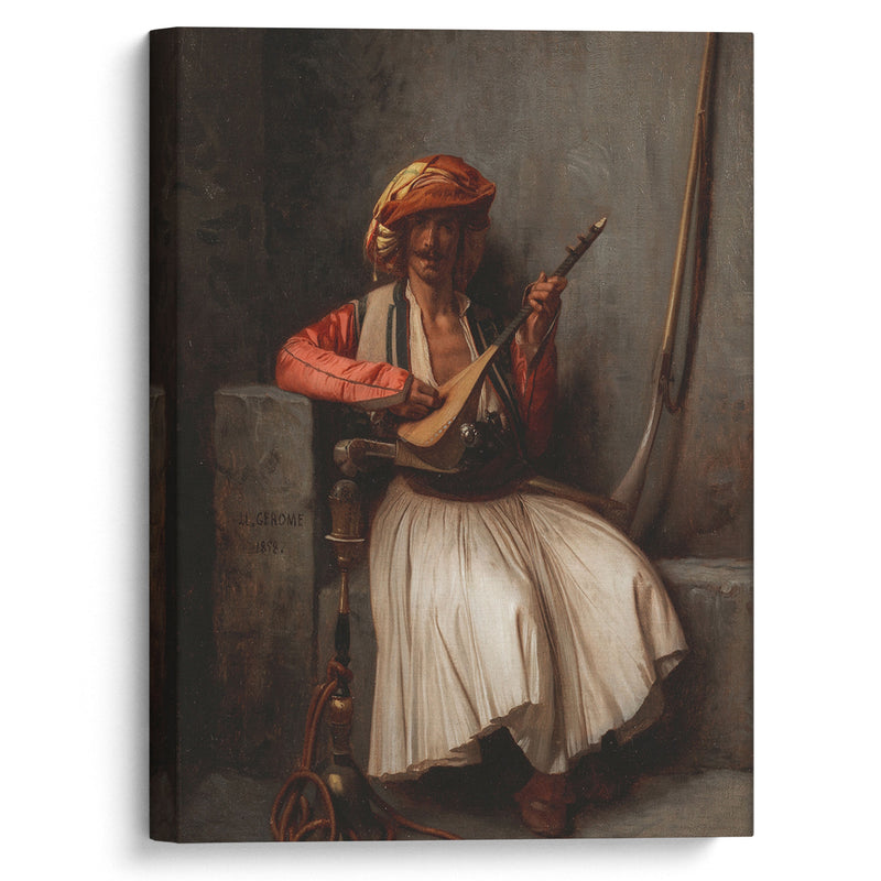 The lute player (1858) - Jean-Léon Gérôme - Canvas Print